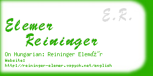 elemer reininger business card